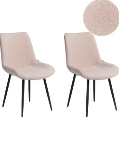 Set di 2 sedie da pranzo AVILLA Bouclé Beige