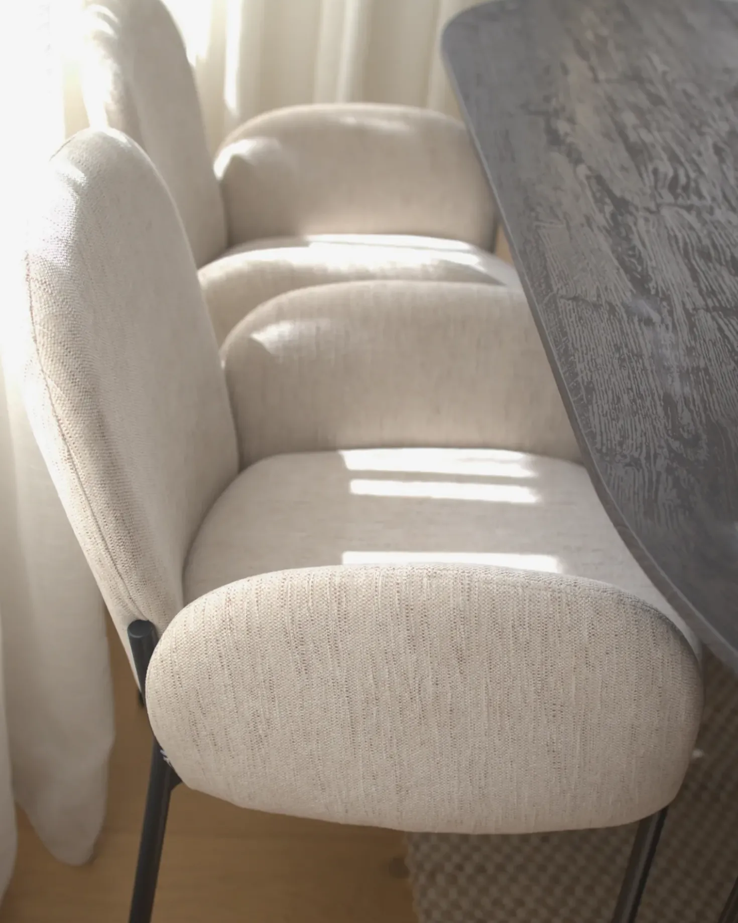 Set di 2 sedie da pranzo ALBEE Tessuto Beige