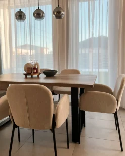 Set di 2 sedie da pranzo ALBEE Tessuto Beige