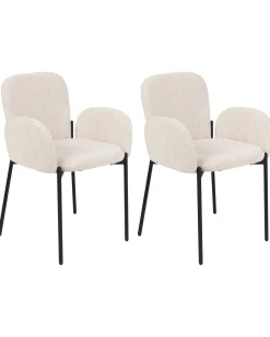 Set di 2 sedie da pranzo ALBEE Tessuto Beige