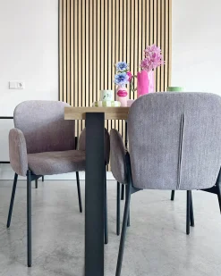 Set di 2 sedie da pranzo ALBEE Tessuto Rosa