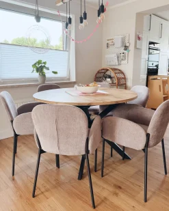 Set di 2 sedie da pranzo ALBEE Tessuto Rosa