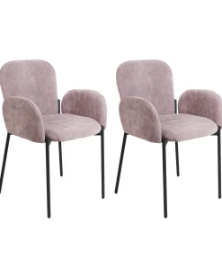 Set di 2 sedie da pranzo ALBEE Tessuto Rosa
