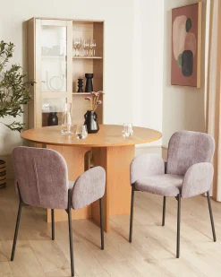 Set di 2 sedie da pranzo ALBEE Tessuto Rosa