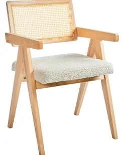 Set di 2 sedie da pranzo AVA Legno Marrone chiaro/Beige