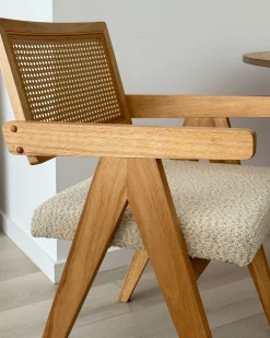 Set di 2 sedie da pranzo AVA Legno Marrone chiaro/Beige