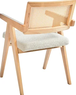 Set di 2 sedie da pranzo AVA Legno Marrone chiaro/Beige