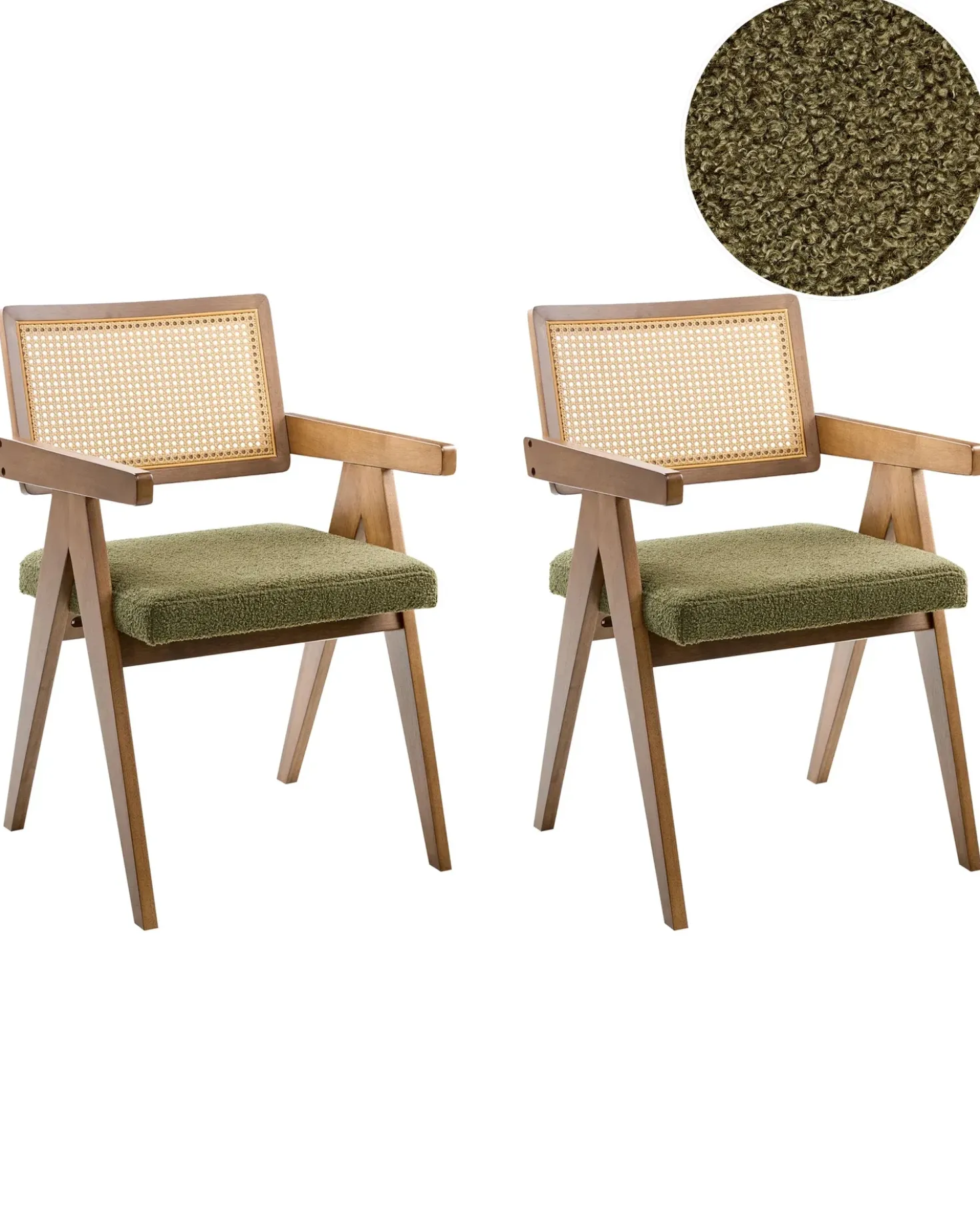Set di 2 sedie da pranzo AVA Legno Marrone/Verde