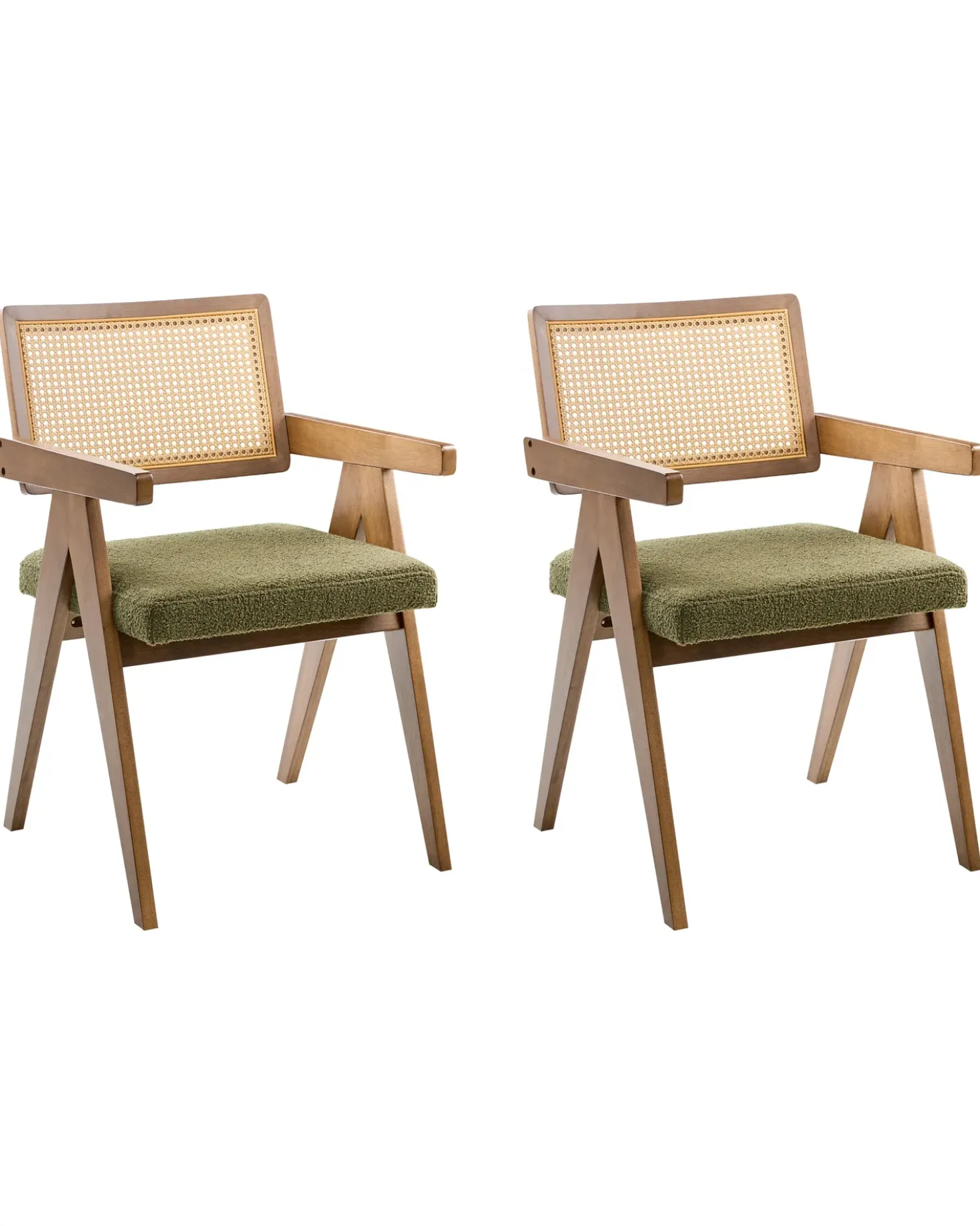 Set di 2 sedie da pranzo AVA Legno Marrone/Verde