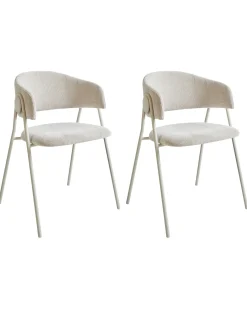 Set di 2 sedie da pranzo ALANSON Ciniglia Beige chiaro