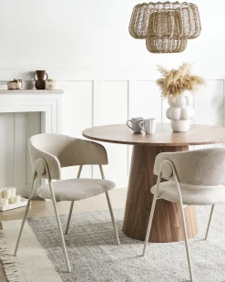 Set di 2 sedie da pranzo ALANSON Ciniglia Beige chiaro