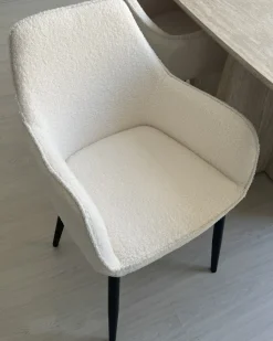 Set di 2 sedie da pranzo ALDEN Bouclé Bianco