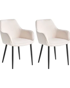Set di 2 sedie da pranzo ALDEN Bouclé Bianco