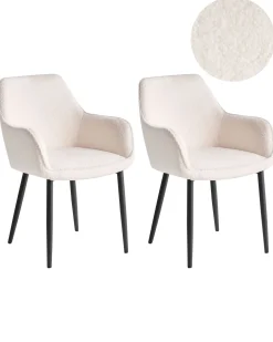 Set di 2 sedie da pranzo ALDEN Bouclé Bianco