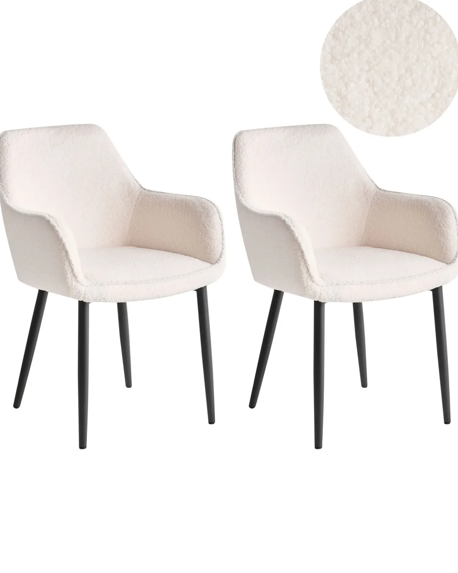 Set di 2 sedie da pranzo ALDEN Bouclé Bianco