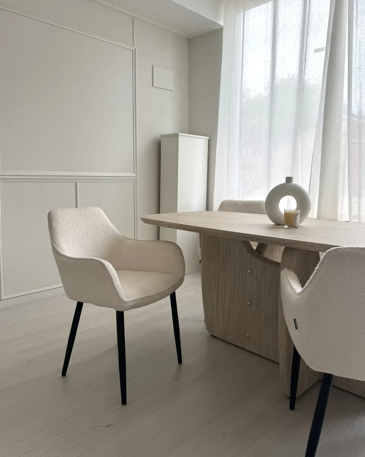 Set di 2 sedie da pranzo ALDEN Bouclé Bianco