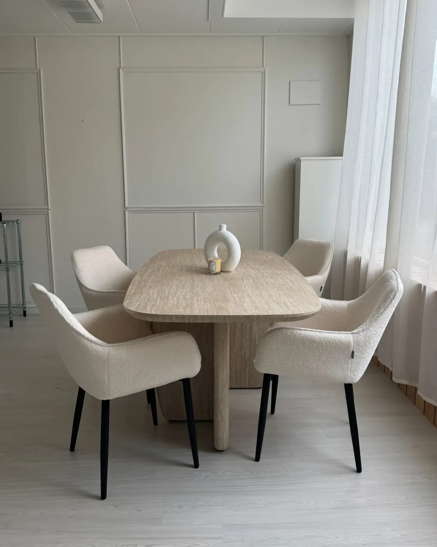 Set di 2 sedie da pranzo ALDEN Bouclé Bianco