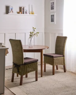 Set di 2 sedie da pranzo ANDES Rattan Marrone