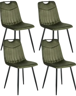 Set di 4 sedie da pranzo ARGYLE Velluto Verde scuro