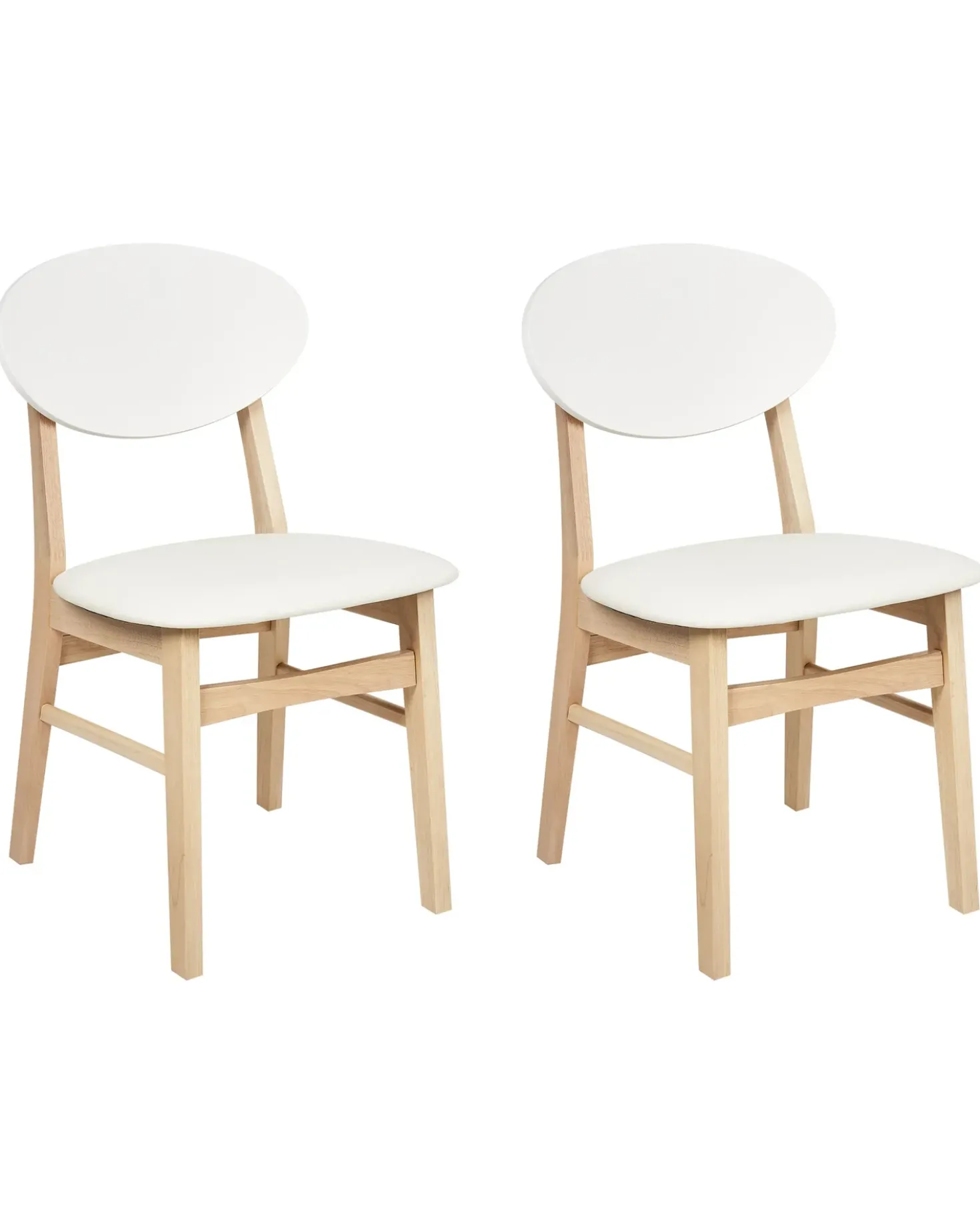 Set di 2 sedie da pranzo AMERY Legno Bianco sporco/Marrone chiaro