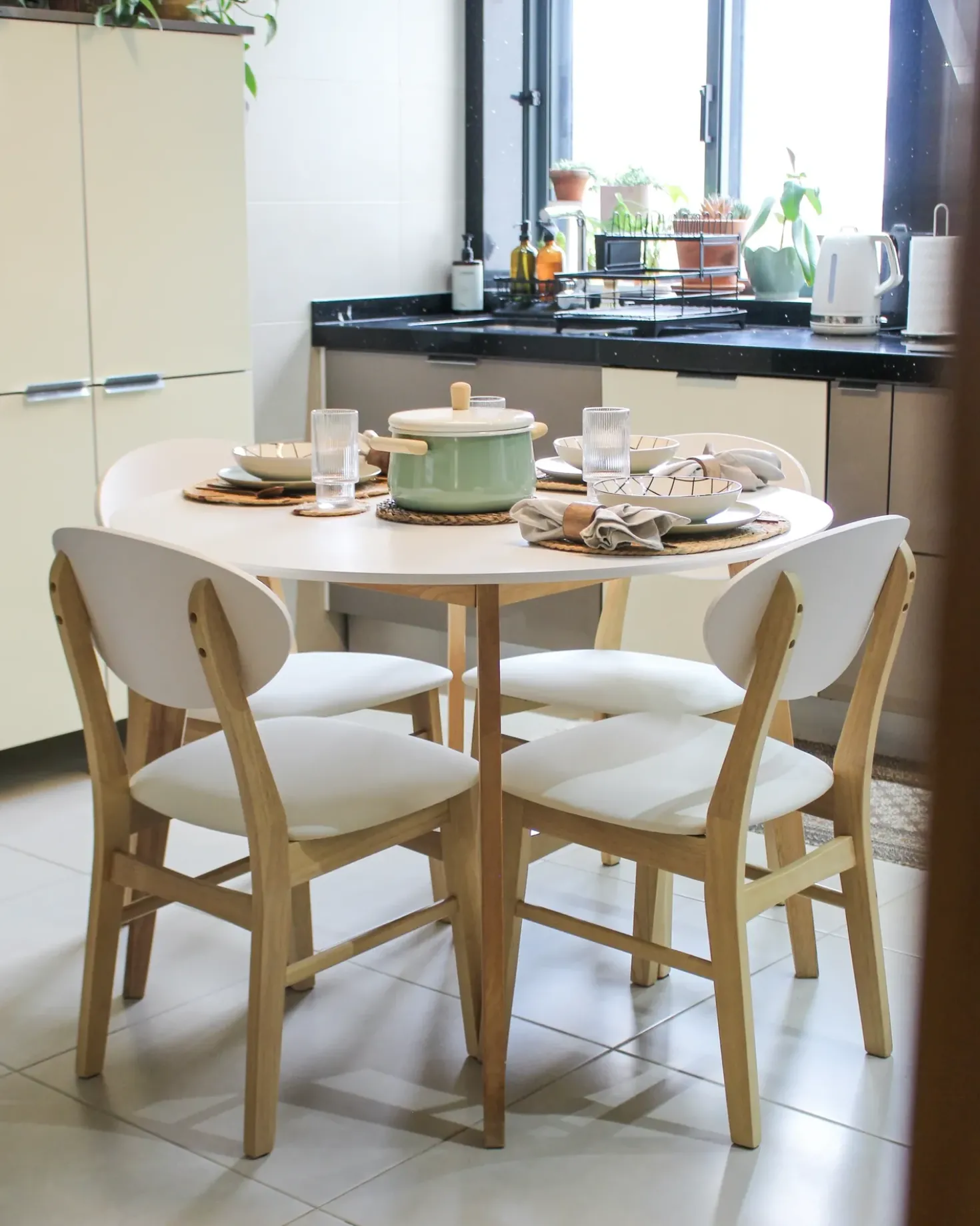 Set di 2 sedie da pranzo AMERY Legno Bianco sporco/Marrone chiaro
