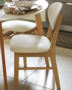 Set di 2 sedie da pranzo AMERY Legno Bianco sporco/Marrone chiaro