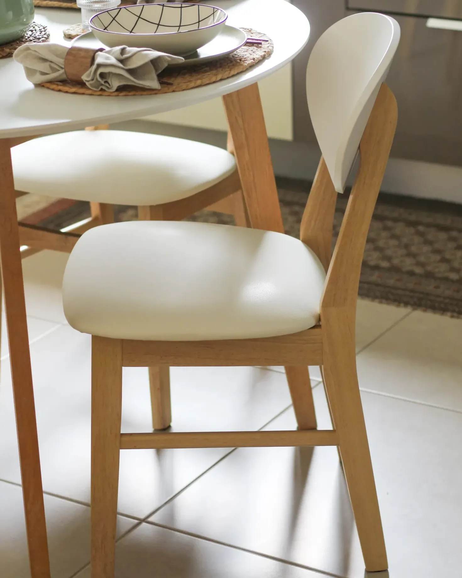 Set di 2 sedie da pranzo AMERY Legno Bianco sporco/Marrone chiaro