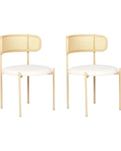 Set di 2 sedie da pranzo ANDOVER Metallo Beige chiaro