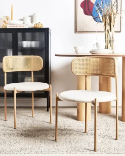Set di 2 sedie da pranzo ANDOVER Metallo Beige chiaro