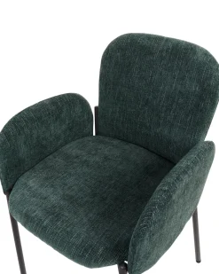 Set di 2 sedie da pranzo ALBEE Tessuto Verde scuro