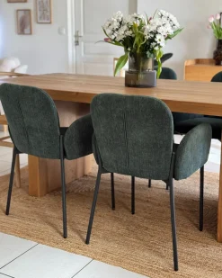 Set di 2 sedie da pranzo ALBEE Tessuto Verde scuro