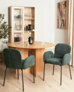Set di 2 sedie da pranzo ALBEE Tessuto Verde scuro
