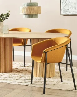 Set di 2 sedie da pranzo AMES Tessuto Arancione