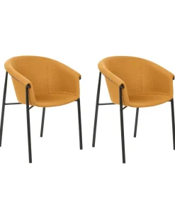Set di 2 sedie da pranzo AMES Tessuto Arancione