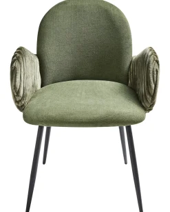 Set di 2 sedie da pranzo AMITY Tessuto Verde