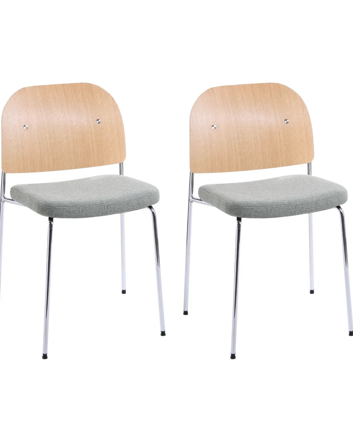 Set di 2 sedie da pranzo ASHCROFT Metallo Verde/Marrone chiaro