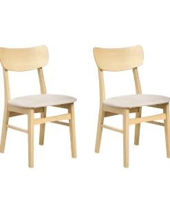 Set di 2 sedie da pranzo ANOKA Legno Marrone chiaro/Beige