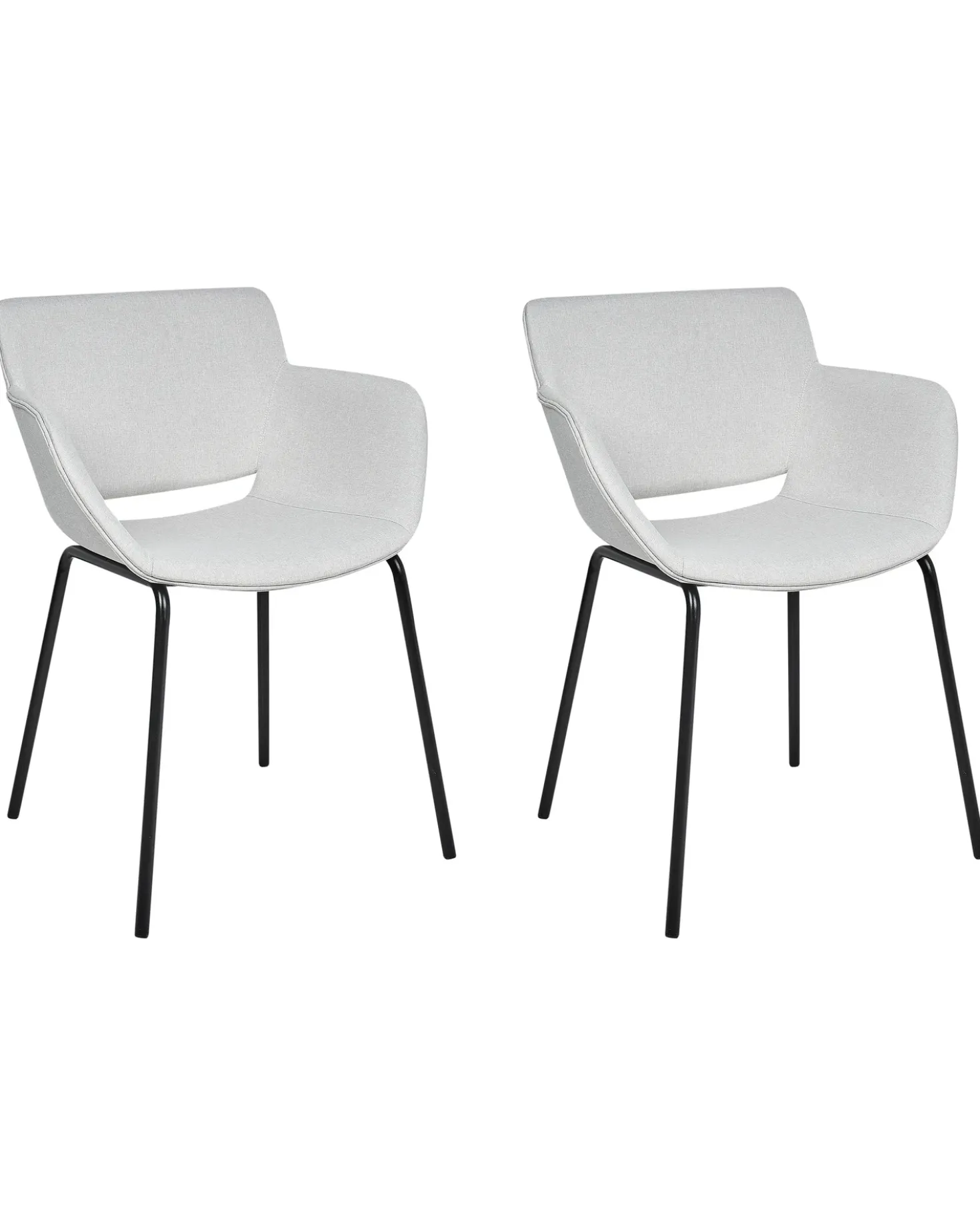 Set di 2 sedie da pranzo AXTEL Tessuto Grigio chiaro