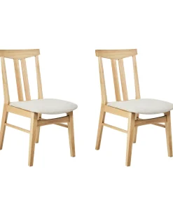 Set di 2 sedie da pranzo AVALON Legno Beige chiaro