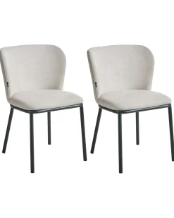 Set di 2 sedie da pranzo ARTESIA Tessuto Beige chiaro