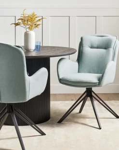 Set di 2 sedie da pranzo AVELAR Tessuto Azzurro
