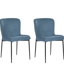 Set di 2 sedie da pranzo ADA Tessuto Blu