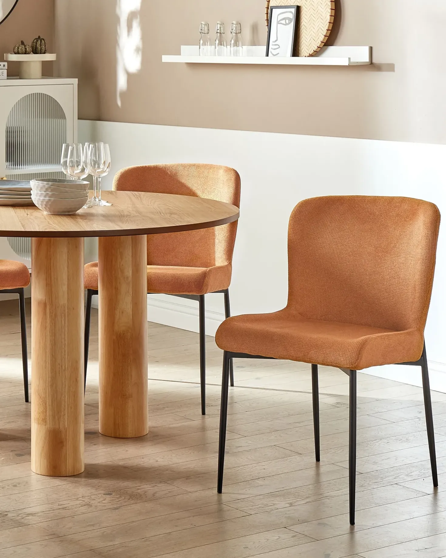 Set di 2 sedie da pranzo ADA Tessuto Arancione