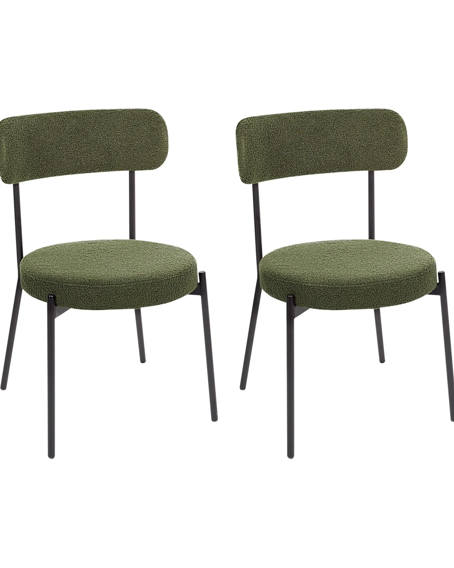 Set di 2 sedie da pranzo ALLISON Bouclé Verde scuro