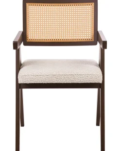 Set di 2 sedie da pranzo AVA Legno Marrone scuro/Beige chiaro