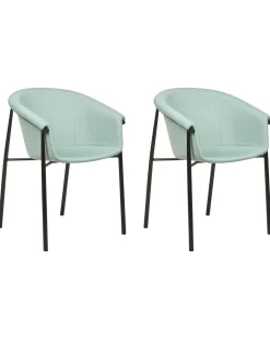 Set di 2 sedie da pranzo AMES Tessuto Verde menta