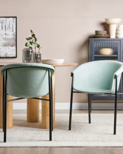 Set di 2 sedie da pranzo AMES Tessuto Verde menta