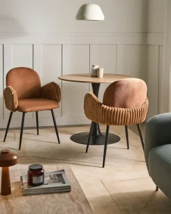 Set di 2 sedie da pranzo AMITY Tessuto Marrone