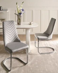Set di 2 sedie da pranzo ALTOONA Velluto Grigio