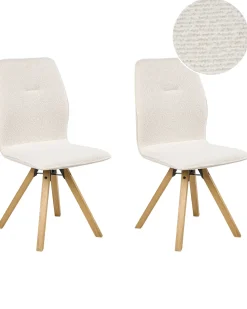 Set di 2 sedie da pranzo ALKALI Bouclé Bianco sporco